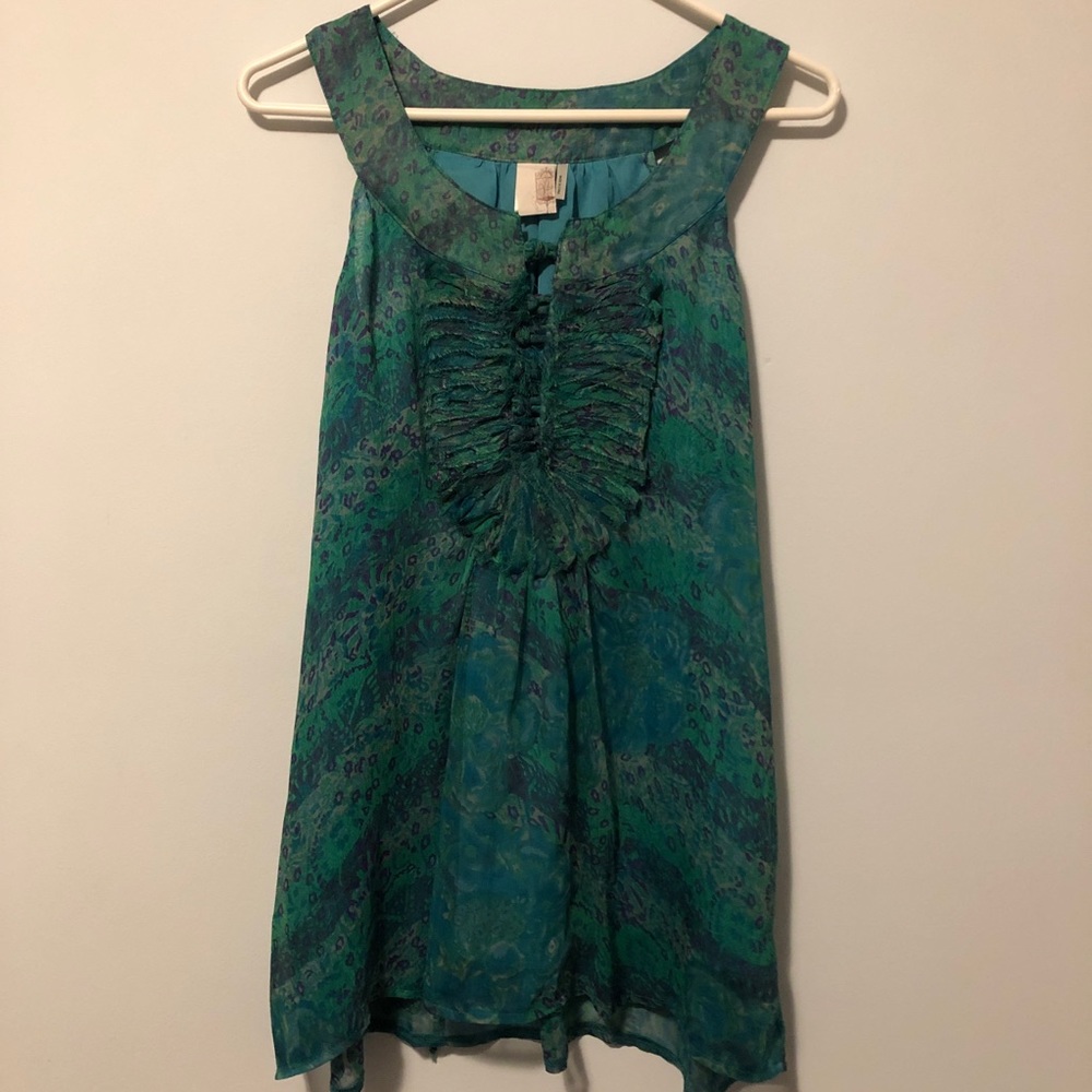 Francescas Peplum Ruffle Back Tie Strapless Blouse Size Medium